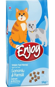 Enjoy Somonlu ve Hamsili Yetişkin Kedi Maması 10 KG Enjoy Somonlu ve Hamsili Yetişkin Kedi Maması 10 KG