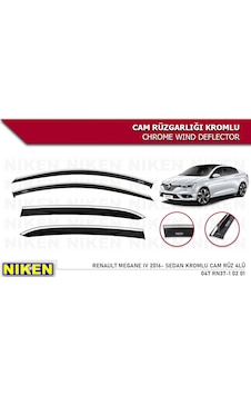 Megane 4 Sedan 2016 2017 2018 2019 2020 Kromlu Cam Rüzgarlığı Megane 4 Sedan 2016 2017 2018 2019 2020 Kromlu Cam Rüzgarlığı