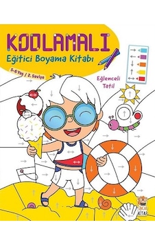 Eğlenceli Tatil 5-6 Yaş-Kodlamalı Eğitici Boyama Kitabı-2.Seviye- Sincap Kitap