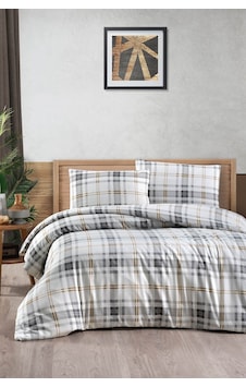 Menderes Home Cotton Collection Flanel Tek Kişilik Nevresim Takımı 1394 Gray Natur