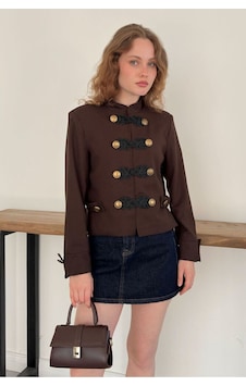 Verymoda Çin Düğmeli Ceket F2105 Kahve Verymoda Çin Düğmeli Ceket F2105 Kahve