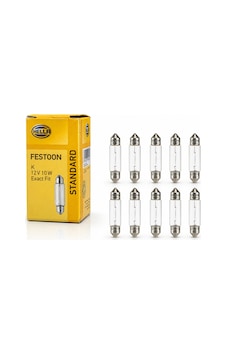 41mm Sofit Ampul 12v 10w Tavan Plaka Bagaj Aydınlatma 10'lu Paket