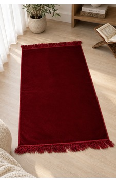 Düz Velur Kadife Seccade 70x110 Cm Bordo