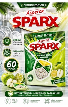 Asperox Sparx Summer Edition Bergamot & Elma Ferahlığı Bulaşık Makinesi Deterjan Kapsülü 60 Lı Sirkeli Mükemmel Parlaklık, Karbonatlı Temizlik Gücü Asperox Sparx Summer Edition Bergamot & Elma Ferahlığı Bulaşık Makinesi Deterjan Kapsülü 60 Lı Sirkeli Mükemmel Parlaklık, Karbonatlı Temizlik Gücü