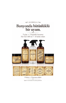 Alubrella 500 Ml Amber Pompalı Şişe, 2 Kapaklı Kavanoz Ve Şeffaf Sprey Şişe Etiketli Set Alubrella 500 Ml Amber Pompalı Şişe, 2 Kapaklı Kavanoz Ve Şeffaf Sprey Şişe Etiketli Set