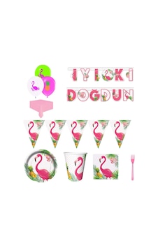 Flamingo Temalı Doğum Günü Süsleri Masa Seti Parti Seti Full Set Flamingo Temalı Doğum Günü Süsleri Masa Seti Parti Seti Full Set