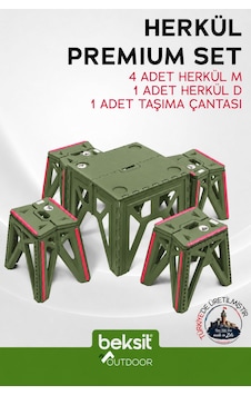 Outdoor Herkül Premium Katlanır Kamp Masa Takımı Seti - Haki Yeşil Çantalı Yeşil Yeşil Outdoor Herkül Premium Katlanır Kamp Masa Takımı Seti - Haki Yeşil Çantalı Yeşil Yeşil