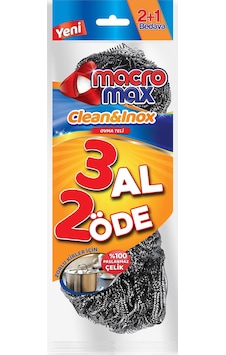 Macromax Clean & Inox Çelik Ovma Teli 3 x 3 Adet Macromax Clean & Inox Çelik Ovma Teli 3 x 3 Adet
