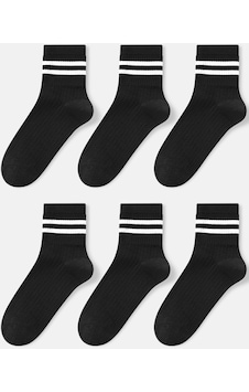 Bgk Unisex 6 Çift Çizgili Tenis Çorap Siyah Bgk Unisex 6 Çift Çizgili Tenis Çorap Siyah