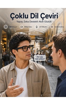 Çoklu Dil Çeviri Destekli Yapay Zeka Kameralı Akıllı Gözlük 8 Mp 1080p Çoklu Dil Çeviri Destekli Yapay Zeka Kameralı Akıllı Gözlük 8 Mp 1080p