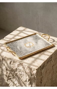Acar Juana Gold Desenli Tepsi - 40 Cm