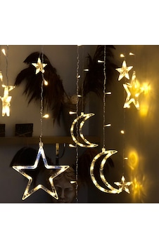 3 Metre Perde Led Işık İ - Yıldız Ve Ay Figürlü, Sarı Işık, Uç Uca Eebilir 3 Metre Perde Led Işık İ - Yıldız Ve Ay Figürlü, Sarı Işık, Uç Uca Eebilir