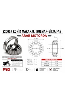 32005x Konik Makaralı Rulman-bilya Fag 20 42 15 1 Adet 32005x Konik Makaralı Rulman-bilya Fag 20 42 15 1 Adet