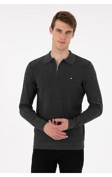 U.S. Polo Assn. Erkek Regular Fit Yarım Fermuarlı Antrasit Melanj Basic Kazak 50298266-VR081 U.S. Polo Assn. Erkek Regular Fit Yarım Fermuarlı Antrasit Melanj Basic Kazak 50298266-VR081