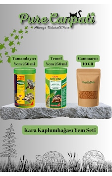 Purecanpati Kara Kaplumbağası Yem Seti Herbivor,temel Yem,gammaru