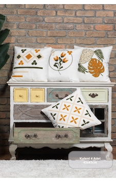 Elart Etnik Kırlent Kılıfı 4 Adet 40x40 Cm Renksiz Elart Etnik Kırlent Kılıfı 4 Adet 40x40 Cm Renksiz