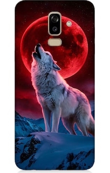 Samsung Galaxy J8 Uyumlu Kırmızı Ay Kurt Desenli Silikon Kılıf Samsung Galaxy J8 Uyumlu Kırmızı Ay Kurt Desenli Silikon Kılıf