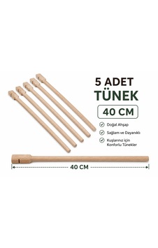 Tahta Tünek Yuvarlak 40 Cm 5 Adet