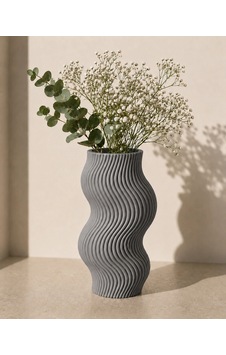 3d Baskı Dalgalı Dekoratif Vazo - Modern Masaüstü Ve Ev Dekorasyon Objesi-gri Çok Renkli 3d Baskı Dalgalı Dekoratif Vazo - Modern Masaüstü Ve Ev Dekorasyon Objesi-gri Çok Renkli