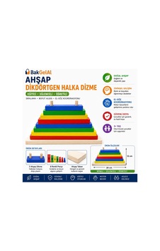 Bakgelal Ahşap Dikdörtgen Sıralama Oyuncağı Montessori Eğitici Renk Ve Boyut Eşleştirme 3+ Yaş - 0000716000002 Bakgelal Ahşap Dikdörtgen Sıralama Oyuncağı Montessori Eğitici Renk Ve Boyut Eşleştirme 3+ Yaş - 0000716000002