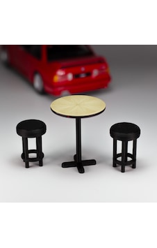 1/24 Ölçek Diorama Bar Masası Seti, Cafe Masası Seti, Diorama Seti, 1:24