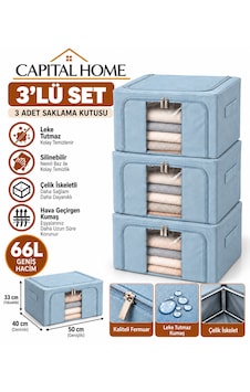 Capital Home 3 Lü Hurç Seti Çelik İskeletli+ Şeffaf Pencereli+çift Fermuarlı Mavi Capital Home 3 Lü Hurç Seti Çelik İskeletli+ Şeffaf Pencereli+çift Fermuarlı Mavi