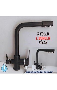Su Artıma Cihazı 3 Yollu Musluk Gümüş - Siyah Su Artıma Cihazı 3 Yollu Musluk Gümüş - Siyah