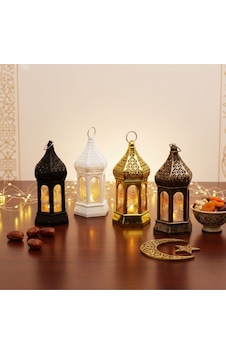 Ramazan Temalı Büyük Altıgen Kapalı Kubbe Led Lamba