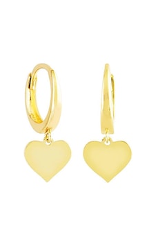 Sembol Gold Sallantılı Altın Kalp Küpe 14K Gold Taşsız Sembol Gold Sallantılı Altın Kalp Küpe 14K Gold Taşsız