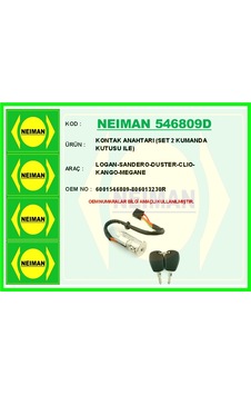 Neıman 546809d Kontak Anahtarı Logan-sandero-duster-clıo-kango-megane Set 2 Kumanda Kutusu Ile 6001546809-806013230r -