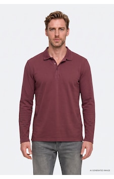 Ac&Co / Altınyıldız Classics Erkek Bordo %100 Pamuk Standart Fit Normal Kesim Polo Yaka Sweatshirt Ac&Co / Altınyıldız Classics Erkek Bordo %100 Pamuk Standart Fit Normal Kesim Polo Yaka Sweatshirt