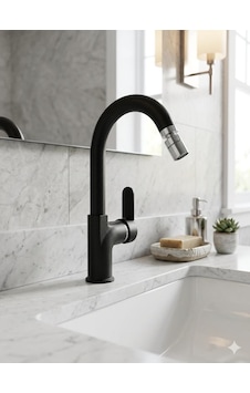 P.s.a. Riva Mix Kuğu Lavabo Bataryası Siyah Bide Uçlu Ps1853 P.s.a. Riva Mix Kuğu Lavabo Bataryası Siyah Bide Uçlu Ps1853
