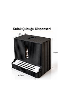 Modern Tasarım Kulak Çubuğu Dispenseri Kapaklı Banyo Makyaj Pamuk Düzenleyici Organizer - Siyah Renkli Modern Tasarım Kulak Çubuğu Dispenseri Kapaklı Banyo Makyaj Pamuk Düzenleyici Organizer - Siyah Renkli
