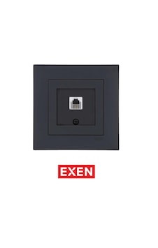 Exen Füme Nümeris Telefon Prizi 623k Kablolu Mekanizma Çerçeve Exen Füme Nümeris Telefon Prizi 623k Kablolu Mekanizma Çerçeve