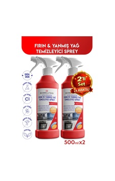 Fırın Ve Yanmış Yağ Temizleyici Tüm Zorlu Kirleri Anında Yok Eder Sprey 500 Ml 2'li Set