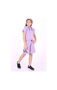 Toontoy Kids Toontoy Kız Çocuk 2'li Takım Baskılı Kapüşonlu T-shirt & Beli Lastikli Kapri Şort Lila Toontoy Kids Toontoy Kız Çocuk 2'li Takım Baskılı Kapüşonlu T-shirt & Beli Lastikli Kapri Şort Lila