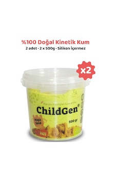 Doğal Kinetik Oyun Kumu 2x500gr - Sarı Doğal Kinetik Oyun Kumu 2x500gr - Sarı
