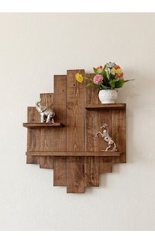 Dekoratif Ahşap Duvar Rafı Modern Antrasit Siyah Tasarım Kitaplık & Çiçeklik - 10 Cm Raf Derinliği Kahverengi Dekoratif Ahşap Duvar Rafı Modern Antrasit Siyah Tasarım Kitaplık & Çiçeklik - 10 Cm Raf Derinliği Kahverengi