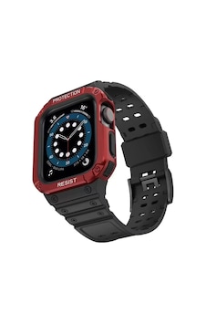 Watch 42mm Kr401 Silikon Kordon - Siyah-kırmızı Watch 42mm Kr401 Silikon Kordon - Siyah-kırmızı