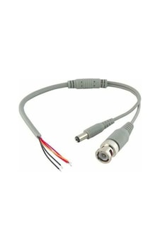 10 Adet Hazır Kablolu Bnc Konnektör Dc Power Jak Cctv Y Kablo