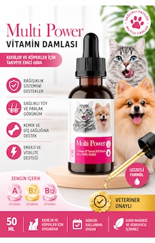 Kedi Ve Köpek Vitamin Damlası 50 Ml - A, B7 Ve B12 Vitaminli Tüy Ve Bağışıklık Destekleyici Takviye