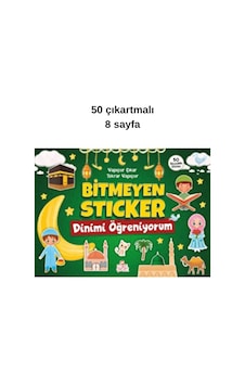 Dinimi Öğreniyorum Bitmeyen Sticker Defteri 50 Çıkartmalı 8 Sayfa Yeşil Dinimi Öğreniyorum Bitmeyen Sticker Defteri 50 Çıkartmalı 8 Sayfa Yeşil