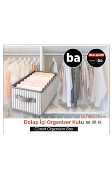 Dolap İçi Organizer Kutu Düzenleyici Tutma Kulplu Organizer Saklama Hurç No10- Ba041- 1 Adet Gri Dolap İçi Organizer Kutu Düzenleyici Tutma Kulplu Organizer Saklama Hurç No10- Ba041- 1 Adet Gri