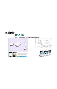 S-link Ip-510 Apple Uyumlu iPad To Vga Ve Audio Adaptör S-link Ip-510 Apple Uyumlu iPad To Vga Ve Audio Adaptör