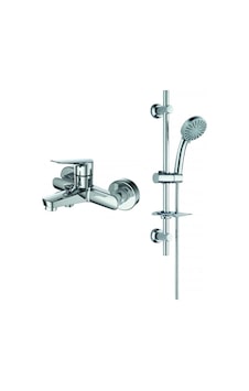 Creavit Bevel Banyo Bataryası Ve Sürgülü El Duşu - Krom Creavit Bevel Banyo Bataryası Ve Sürgülü El Duşu - Krom