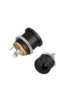 Dc Şase Tipi 2.1mm Dişi Güç Soketi - Yuvarlak Somunlu Ic-257a