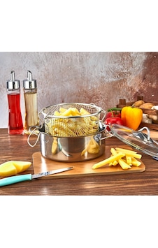Polochef Protico Çelik Kapaklı Patates Kızartma Tenceresi Derin 20cm Gümüş Polochef Protico Çelik Kapaklı Patates Kızartma Tenceresi Derin 20cm Gümüş