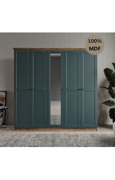 Dali 5 Kapılı Mdf Country Gardırop Yeşil Dali 5 Kapılı Mdf Country Gardırop Yeşil