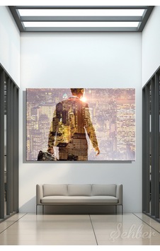 Çift Pozlama Double Exposure İş İnsanı Ve Şehir Silüetli Yatay Kanvas Tablo Tekli 3816 Çift Pozlama Double Exposure İş İnsanı Ve Şehir Silüetli Yatay Kanvas Tablo Tekli 3816