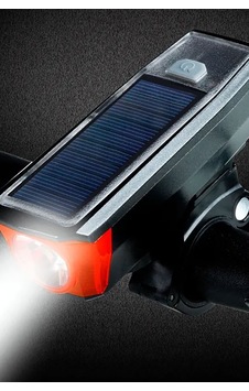 Güneş Enerjili Usb Şarjlı Bisiklet Lambası Solar Fener Ön Far Işık Aydınlatma Kornalı Siyah Güneş Enerjili Usb Şarjlı Bisiklet Lambası Solar Fener Ön Far Işık Aydınlatma Kornalı Siyah